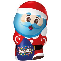 Smarties | Figurina Mos Craciun din ciocolata cu lapte cu bomboane glazurate 85g
