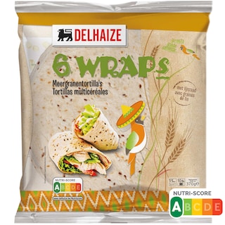 Delhaize | Tortilla multicereale, 6 bucati 370g
