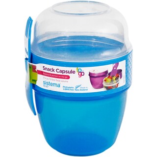 Sistema | To Go | Recipient 2 compartimente si furculita 515ml diverse culori