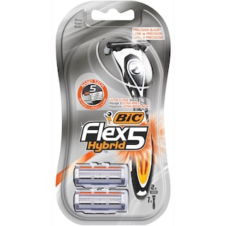 Bic | Flex5 | Aparat de ras pentru barbati, 5 lame, 1 maner + 2 rezerve