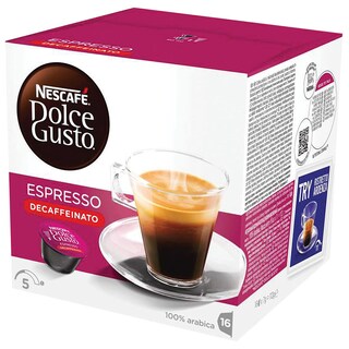 Nescafe | Dolce Gusto | Cafea Espresso Decaffeinato, 16 capsule