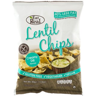 Eat Real | Hummus Chips din faina de linte cu aroma de smantana si marar 40g