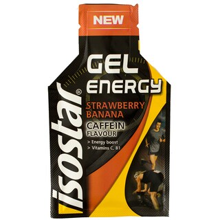 Isostar | Gel energizant cu cafeina, capsuni si banane 35g