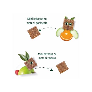 Organix | Mini batoane bio din ovaz integral cu mere, zmeura si portocale 110g