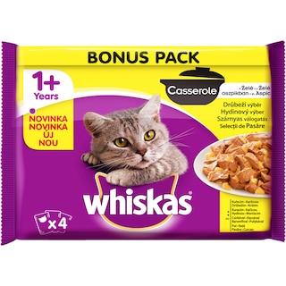 Whiskas | Meniu cu pasare la plic, pentru pisici 4x85g