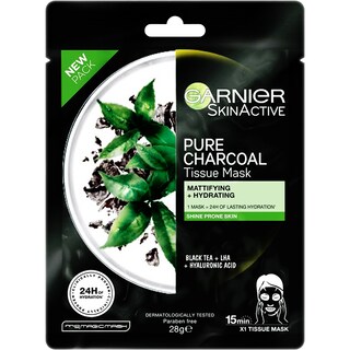 Garnier | Skin Naturals | Masca servetel pentru fata charcoal 28g