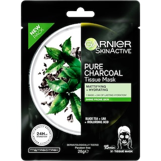 Garnier | Skin Naturals | Masca servetel pentru fata charcoal 28g