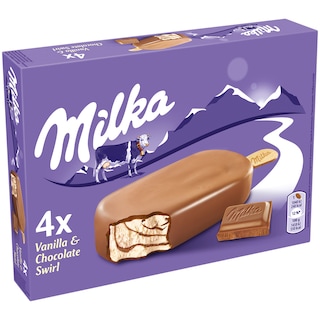 Milka | Inghetata cu vanilie si amestec de ciocolata cu lapte 284g