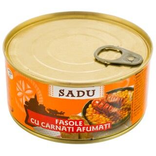 Sadu | Fasole cu carnati afumati 300g