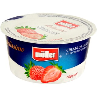 Muller | Crema de iaurt cu bucati fine de fructe (capsuni) 140g