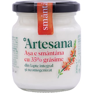 Artesana | Smantana din lapte de vaca 35% grasime 200g
