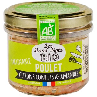 Les Bons Mets BIO | Terina cu pui&dulceata de lamaie&migdale 90g