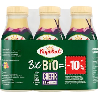 Napolact Bio | Chefir ecologic 3.3% grasime 3x330g