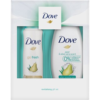 Dove | Set cadou cu Gel de dus + Antiperspirant spray cu parfum de para & aloe vera