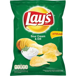 Lay's | Chipsuri din cartofi cu aroma de smantana si marar 155g