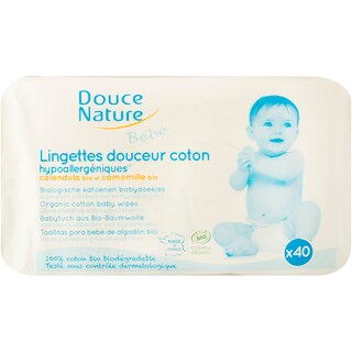 Douce Nature | Cotton | Servetele eco biodegradabile pentru bebelusi 40 bucati