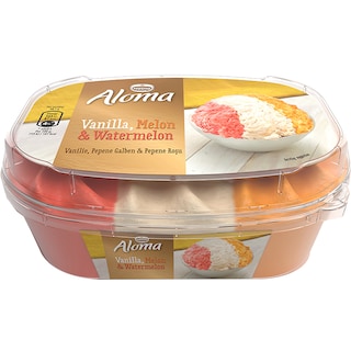 Aloma | Inghetata vanilie, pepene galben si pepene rosu 461g