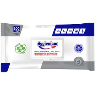 Hygienium | Servetele umede antibacteriene, 100 bucati