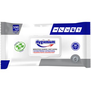 Hygienium | Servetele umede antibacteriene, 100 bucati