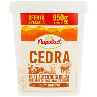 Napolact | Cedra | Iaurt din lapte de vaca,oaie si bivolita 7% grasime 950g
