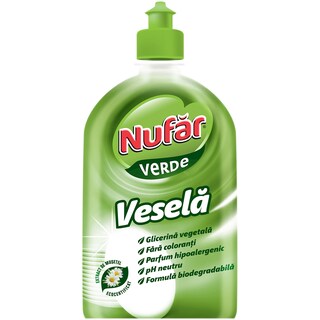 Nufar | Verde | Detergent vase cu extract de musetel 500ml