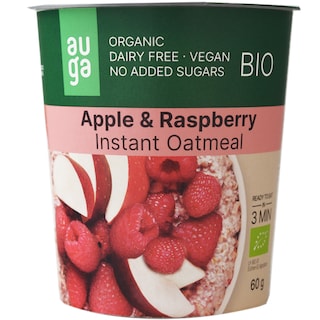 Auga | Ovaz integral bio cu mere si zmeura 60g