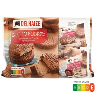 Delhaize | Biscuiti cu crema cu aroma de vanilie si glazura de ciocolata 300g