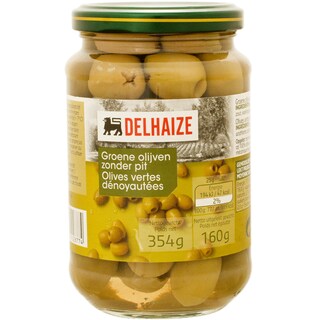 Delhaize | Masline verzi fara samburi 354g