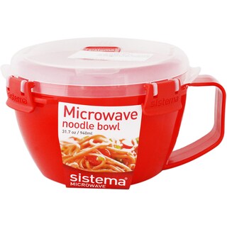 Sistema | To Go | Bol de plastic cu maner si capac pentru microunde , 940ml