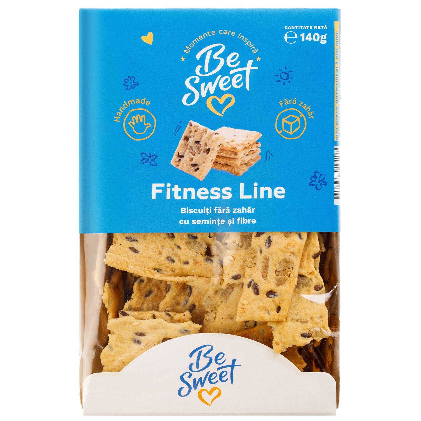 BeSweet | Biscuiti fara zahar cu seminte si fibre 140g | Mega-image