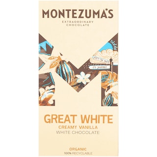 Montezuma's | Ciocolata alba bio cu vanilie 90g