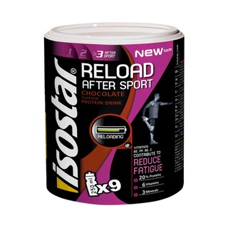 Isostar | Reload | Pudra proteica after sport pentru recuperare cu aroma de ciocolata 450g