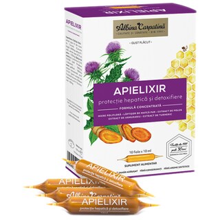 Albina Carpatina | APIELIXIR protectie hepatica si detoxifiere 10 fiole x 10 ml