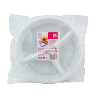 365 | Farfurii din plastic cu 3 compartimente, 21 cm 20 bucati