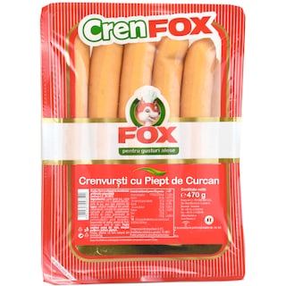 Fox | Crenvursti cu piept de curcan 470g