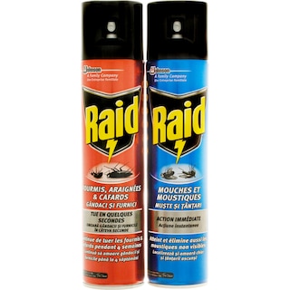 Raid | Pachet promo spray pentru insecte,muste si tantari, gandaci 2x400ml