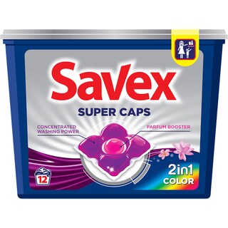 Savex | Detergent 2in1 Color, 12 capsule