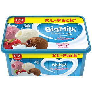 Big Milk | Inghetata cu capsuni, vanilie si ciocolata XL Pack 1400ml