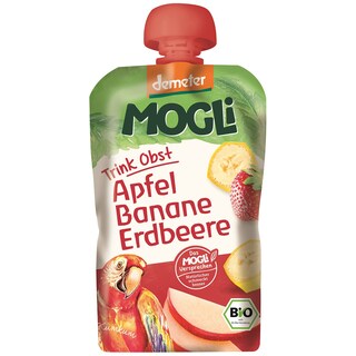 Mogli | Piure pentru copii cu mere, banane si capsuni bio 100g