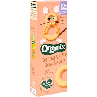 Organix | Biscuiti ecologici cu lapte si vanilie pentru bebelusi, 10 luni 54g