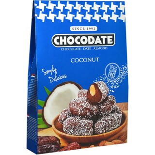 Chocodate | Curmale glazurate in ciocolata cu lapte si cocos 80g