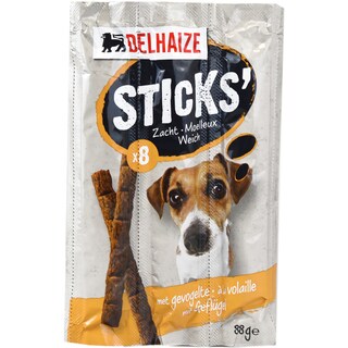 Delhaize | Sticks moale pentru caini, cu pasare 88g