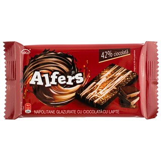 Alfers | Napolitana cu glazura de ciocolata cu lapte 34g