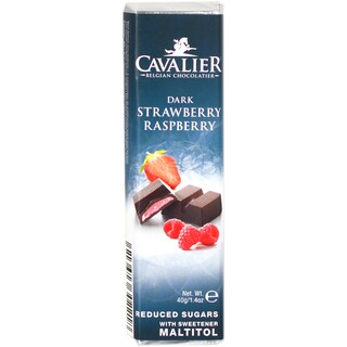 Cavalier | Baton de ciocolata cu crema de capsuni si zmeura  40g