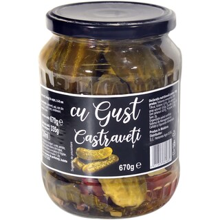 Cu gust | Castraveti intregi in otet 6-9cm 670g