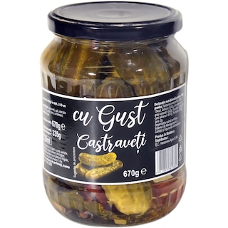Cu gust | Castraveti intregi in otet 6-9cm 670g