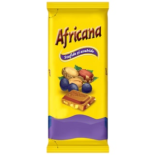 Africana | Ciocolata cu lapte, stafide si arahide 80g
