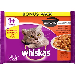 Whiskas | Selectii clasice cu pui, vita, miel, pasare 4x85g