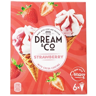 Dream&Co | Inghetata cu frisca si capsuni 6x100ml