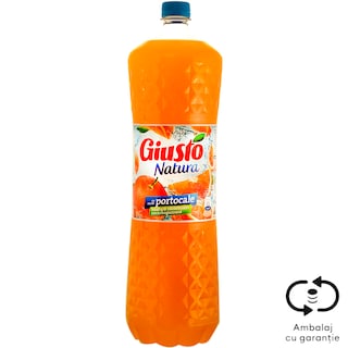 Giusto | Natura | Bautura racoritoare carbogazoasa cu suc de portocale 2L